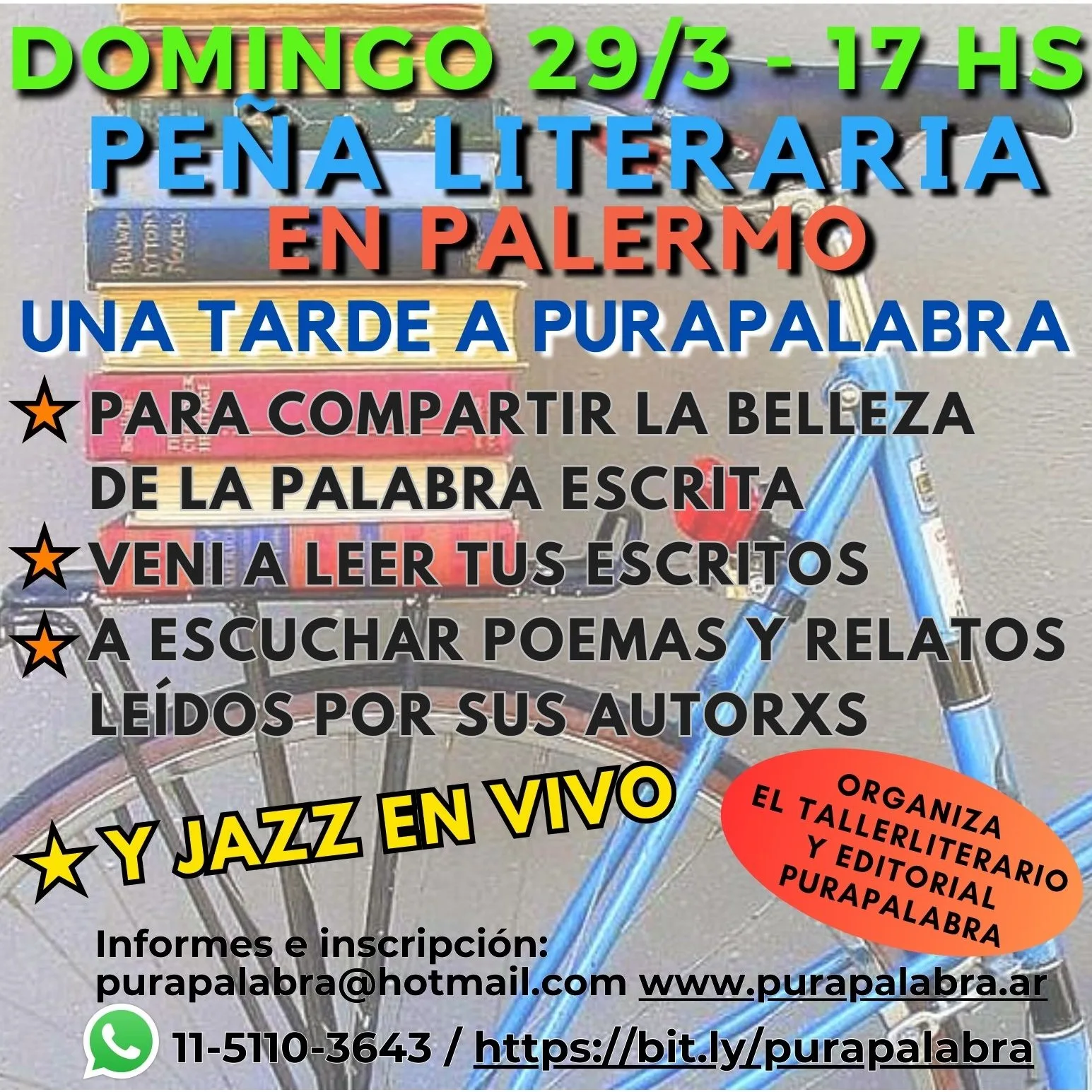 Encuentro poético: Domingo 29 de marzo, a las 17, en Palermo
